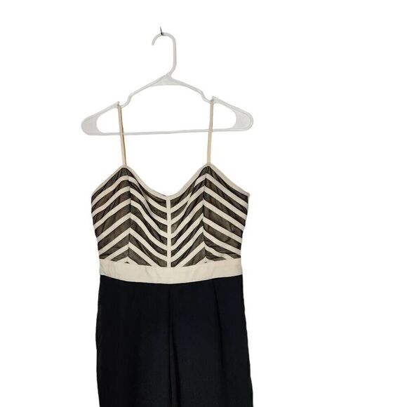 Jealous Tomato dressy romper Jumpsuit one piece sheer pants stripe large - Picture 2 of 9